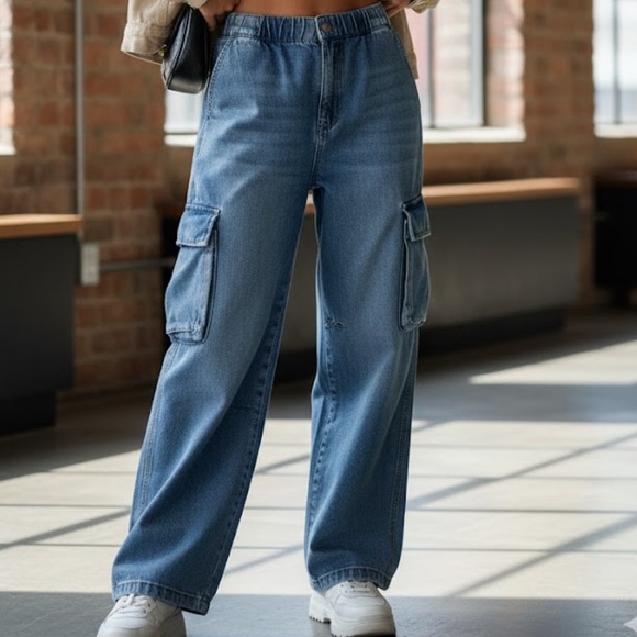 Zara Denim - Zara Denim Cargo Flare Jeans